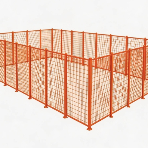 Orange Color Robot Fencing For Factory Safety Fence Robot