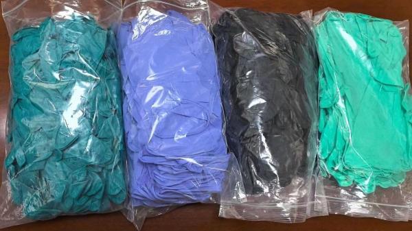 Guantes de trabalho de nitrilo preto de 3,5 a 5,5 g para segurança de EPI industrial a granel