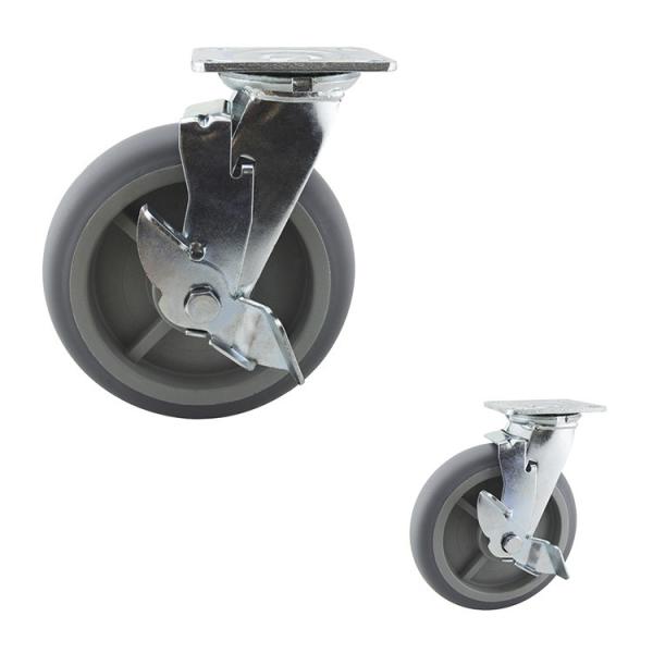 Roulettes de verrouillage directionnelles en caoutchouc thermoplastiques silencieuses du pivot 616LBS de 8 pouces TPR
