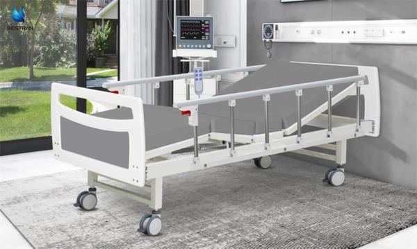 Manual Crank Transport Hospital Bed With Side Rails Pressure Relief Caregiver Friendly