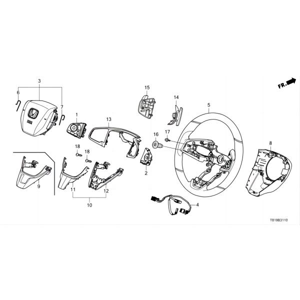 OEM 77810-T2J-H70ZA Manufacturing for Honda CRV 2018-2022 Full Range of Auto Accessories