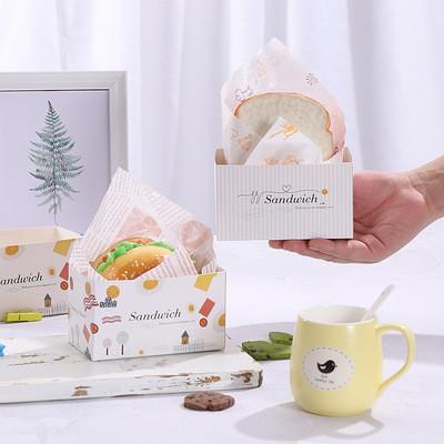 Breakfast Sandwich Toast Dessert Takeaway Boxes 255*170*80mm