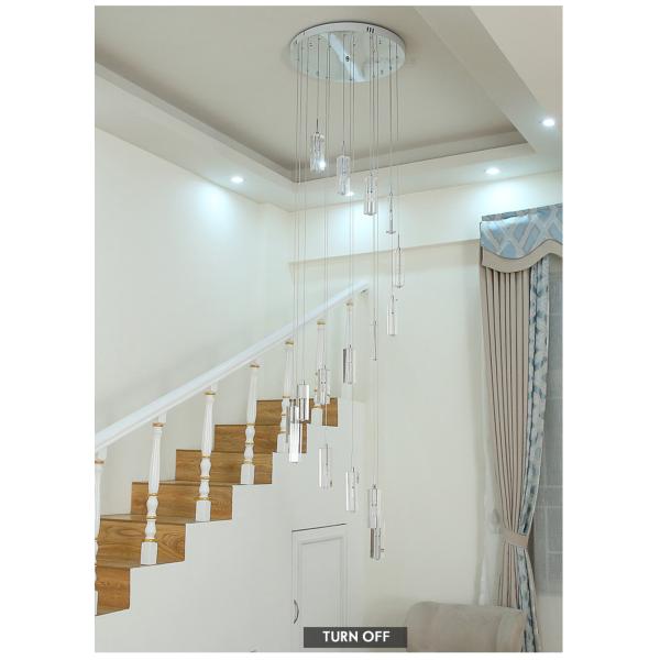 LED Pendant Light Staircase Crystal Chandelier Hanging Lamp Spirl hanging minimalist light(WH-NC-59)