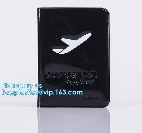 shinny promotion PVC Passport cover or Passport Case, PU and PVC grid card holder with zipper passport cover, Passport C