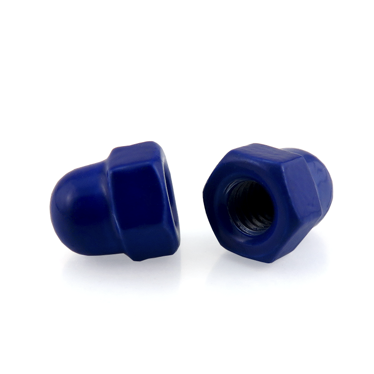Grade 8.8 M6 Dark Blue Acorn Cap Nuts Customizable For Heavy Duty Equipment