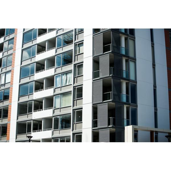 Light Control Aluminum Sun Shade Louvers  Matt Black With Fiberglass Flyscreen