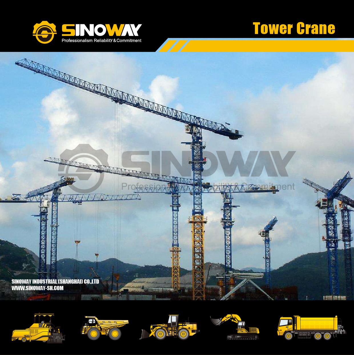 Construction Topkit Tower , Crane Flat Head Tower Crane 25ton Rated Lifting Capacity