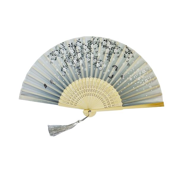 [I AM YOUR FANS] Chinese Flower Pattern Art Craft Gift Folding Fan Party Dance Ancient Style Clothing Hand Fan