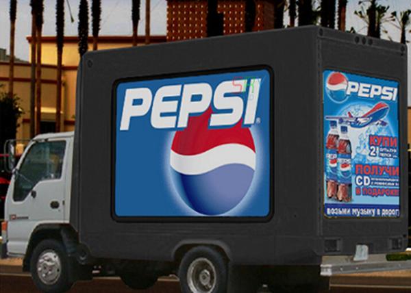 Advertising Truck Mounted LED Screen , Three Sided Roll LED Billboard Truck
