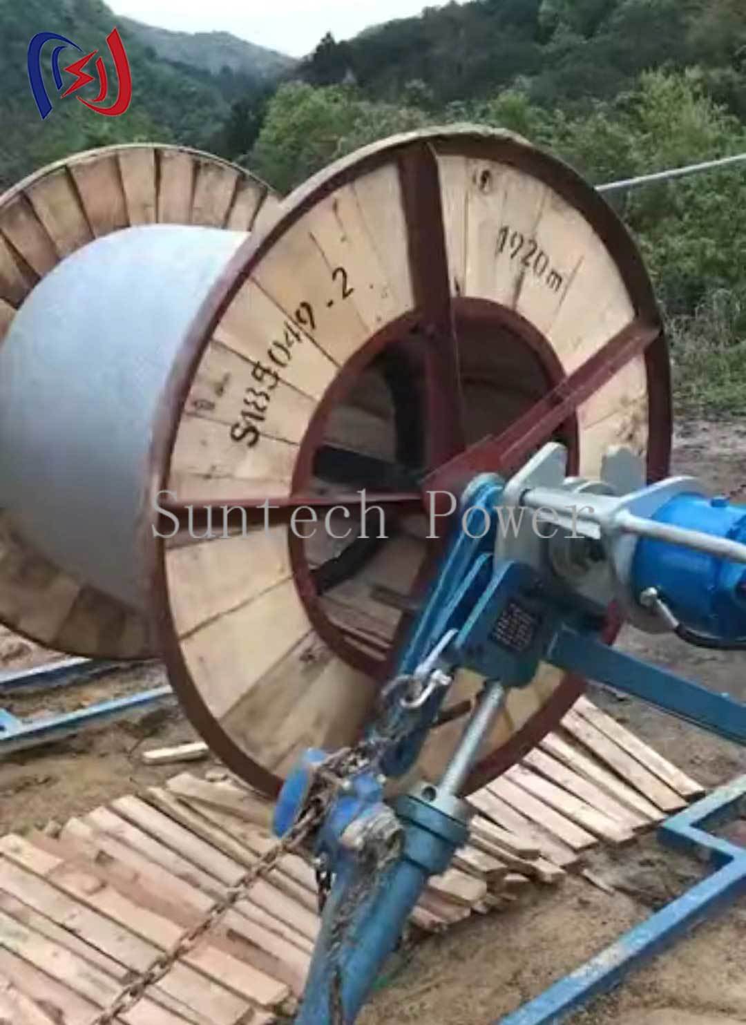 Overhead Line Conductor Reel Stand 5000-7000kg 45rpm Conductor Drum Stand
