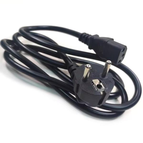Electrical Plug 1.5M or Customized Cable Length European Power Cord of Pure Copper AC 3 Prong Plug C13 and Ground Wire Extension