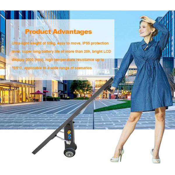 Outdoor Movable Digital Display Totem Advertising Signage Waterproof IP65 Super Thin