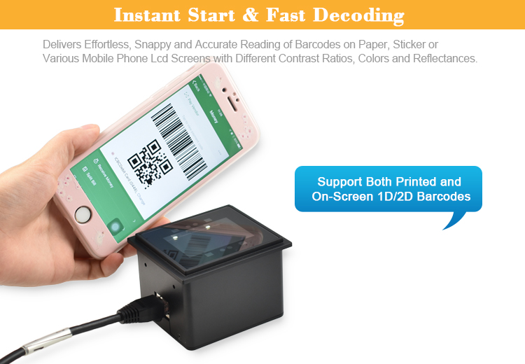 RD4500-20 USB Wiegand 2D Fixed Mount Barcode Scanner For Indoor Outdoor