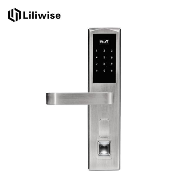 Keyless Residential Door Locks , Fingerprint Hotel Electronic Door Locks 304 Stainless Steel