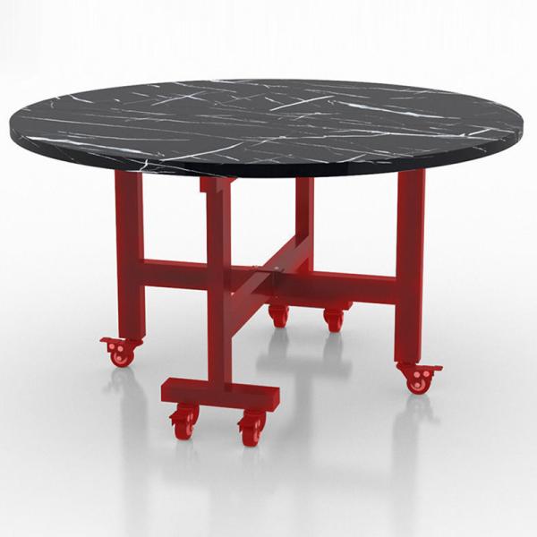 DINING TABLE Modern Wooden Round Party Large Living Room Kitchen Furniture Moving Platform with Wheel Drop Leaf Style