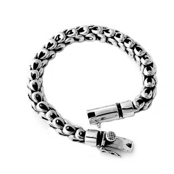 Chunky 925 Sterling Silver Dragon Link Chain Men Bracelet (058041)