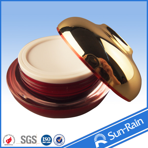 o creme plástico acrílico luxuoso da categoria da parte superior de 15g 30g 50g range a forma redonda