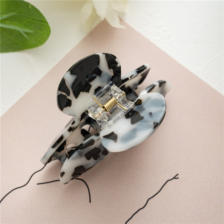 Korean high-grade acrylic hair clip girls ponytail hair accessories marbling style large disc hairpin
