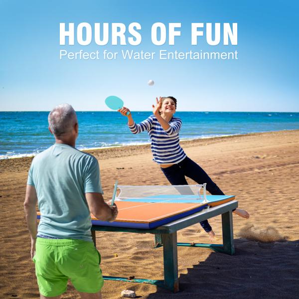 Swimming Pool Party Game Set Foldable Floating Pingpong Table and Paddle diameter 1.57inch