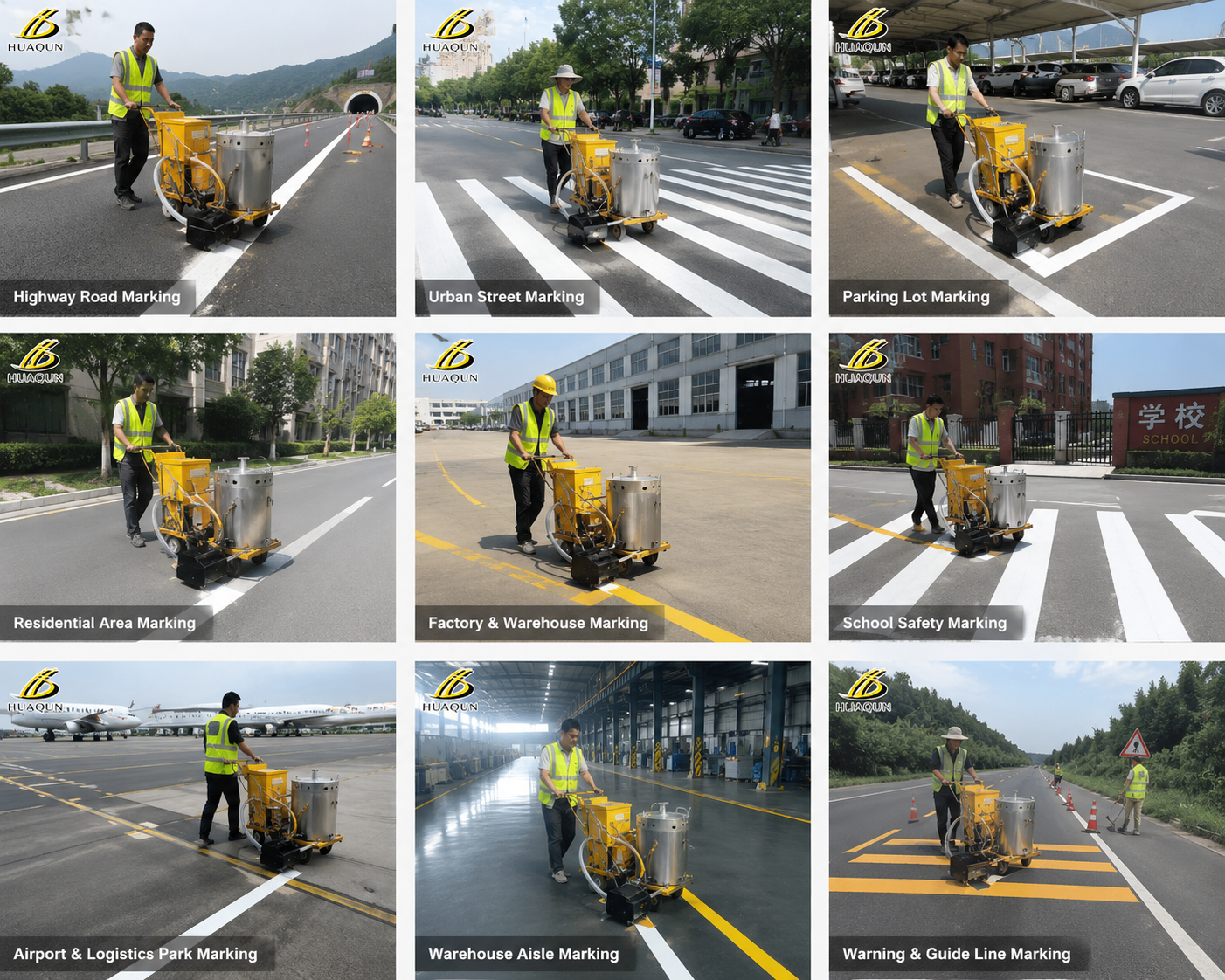 Hand Push Thermoplastic Road Marking Machine Screed Type Road Line Marking Equipment