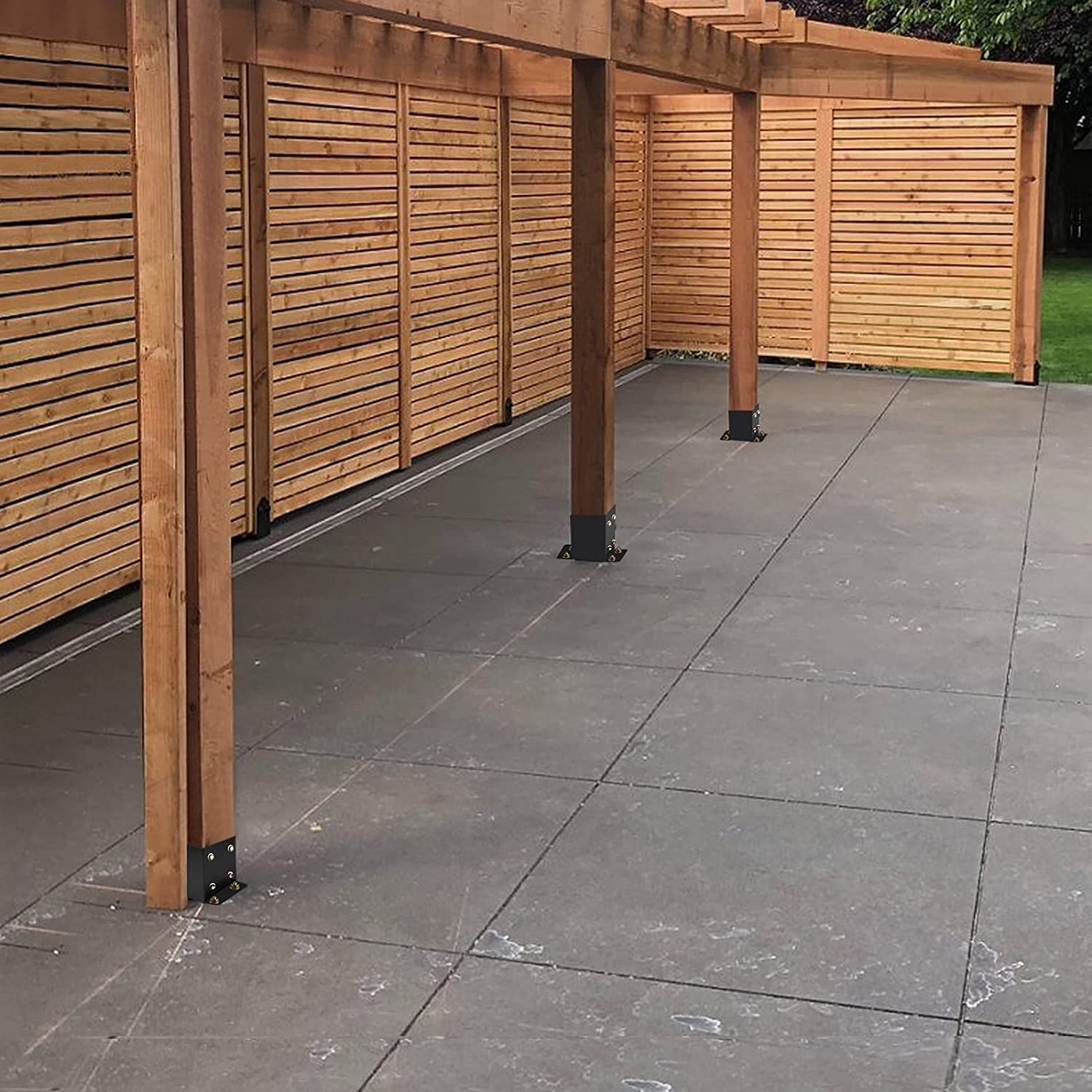 Log Cabin Outdoor Post Brackets in Steel with ROHS Certificate and Powder Coating