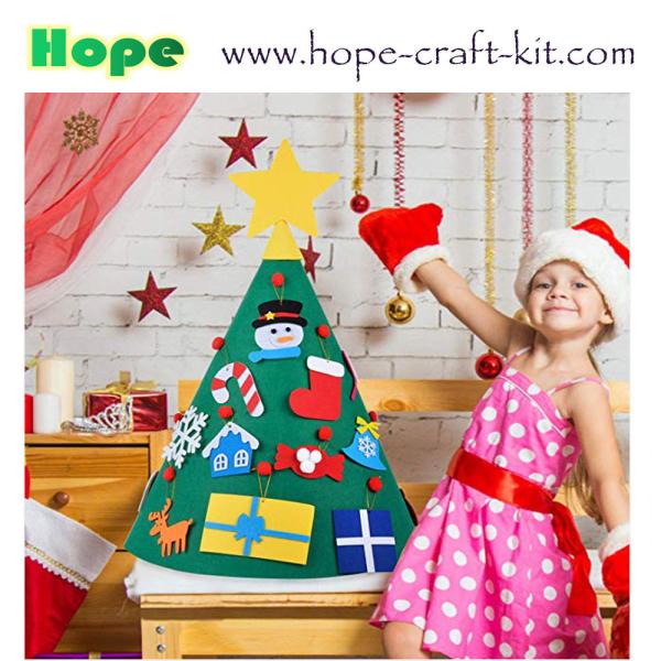 Merry Christmas Tree Decoration Hanging Pendants Felt Craft DIY Material for Kid Ornament Creative Craft Kits OEM ODM