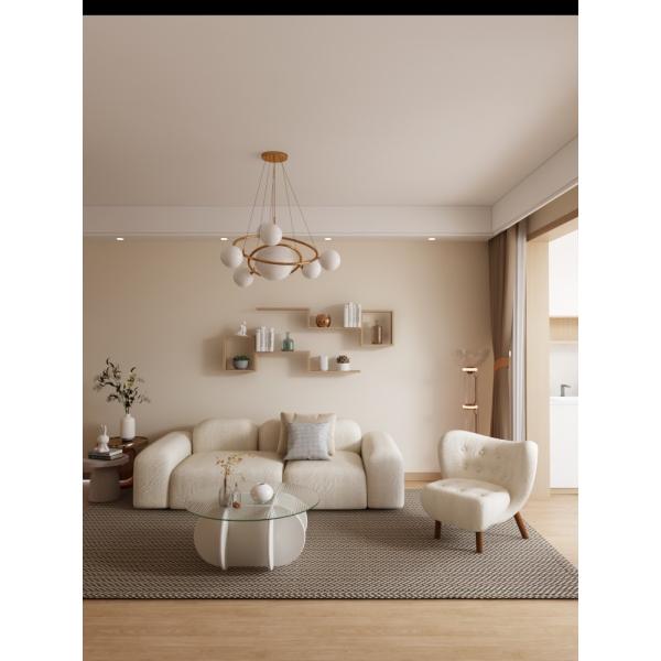 Simple Light Luxury Solid Wood Acrylic Coffee Table Living Room Round Tea Table