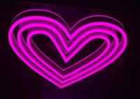 Aucun coeur rose fragile RVB LED Flex Married Party Dimmable au néon