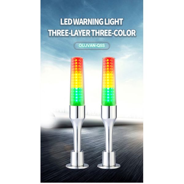 Feu de signalisation à tour à 3 couches 24V multicolore en aluminium, indicateur lumineux à LED clignotantes