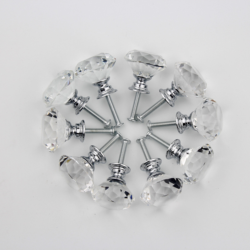 Racyle Crystal Knobs Drawer Knob  Furniture High Transparency Diamond Glass Drawer Knobs