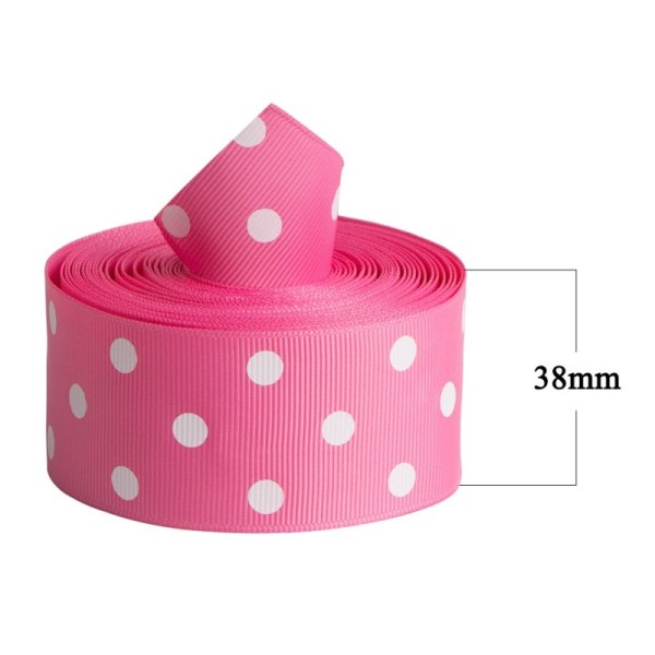 Eco-Friendly Screen Print Polyester Dots Grosgrain Ribbons for Decoration