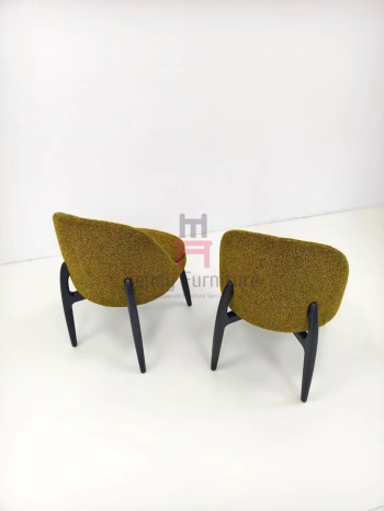 Unique Shape White Ash Wood Chair, Ergonomic Enveloping Seat Dining Chair for Cafe Hotel Dining Room