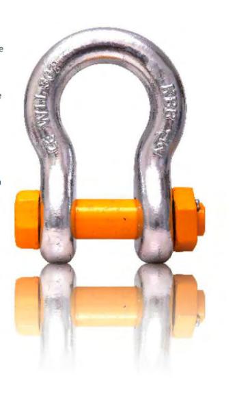 A segurança de aço Pin Bow Wide Body Shackles 1,25 polegadas 12 toneladas