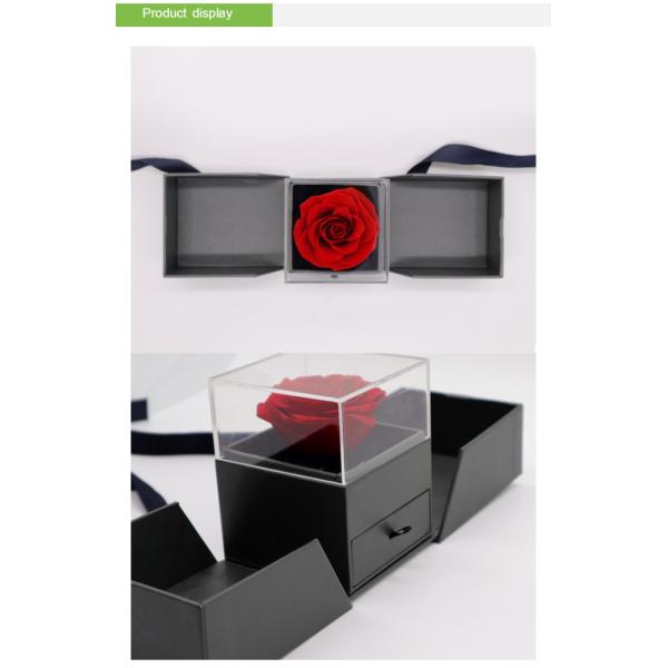 Preserved Flowers In Box Single red rose eternal flower with gift box Valentine's Day gift