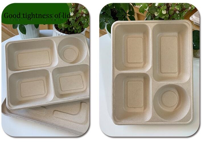 Соломы пшеницы Tableware отсека УПРАВЛЕНИЯ ПО САНИТАРНОМУ НАДЗОРУ ЗА КАЧЕСТВОМ ПИЩЕВЫХ ПРОДУКТОВ И МЕДИКАМЕНТОВ 6 коробка для завтрака Degradable устранимая