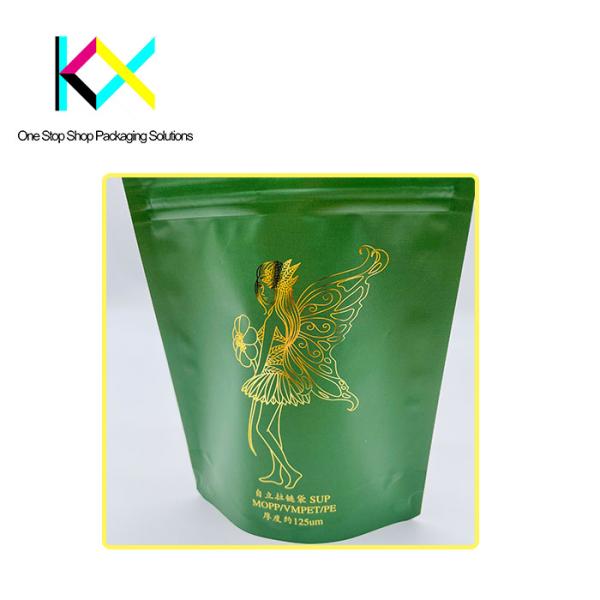 Golden Hot Foil Stamping Digital Printed Packaging Bags 125um Thickness