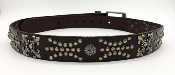 100 - цвет Брауна пояса людей длины 140cm кожаный обитый с особенными картинами стержней