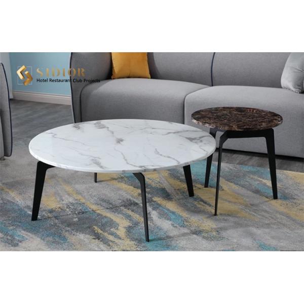 Coffee Table, Corner Table, Restaurant Center Table, Club Tea Table, Natural Marble Top,  Powder Coated Steel Base