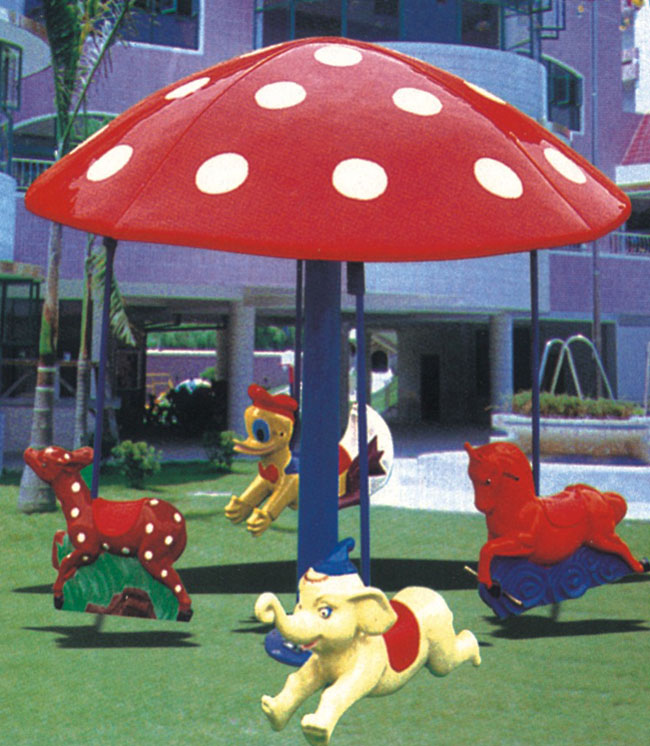 Fiberglass Mushroom Roof Seesaw Outdoor Toys Spinning Seesaw Teeter Totter