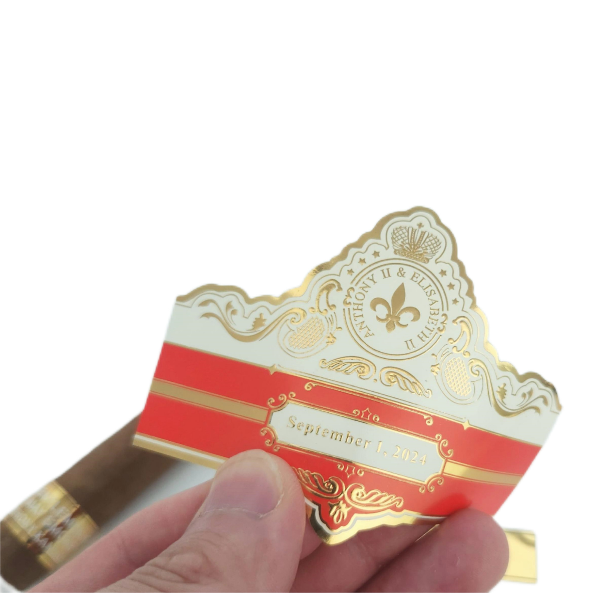 Etiquetas de cigarrillos de vinilo BOPP Imprimible papel de oro resistente al calor Etiquetas en relieve Impresión