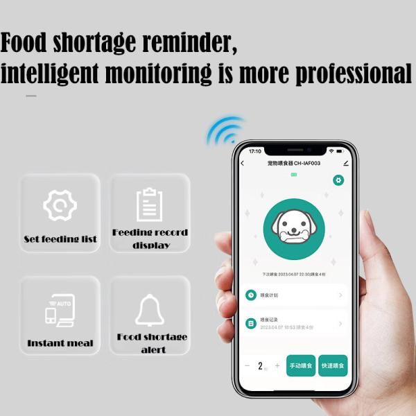 Pet Food Timing Automatic Dog Feeder with Remote App Control and Battery Power Source