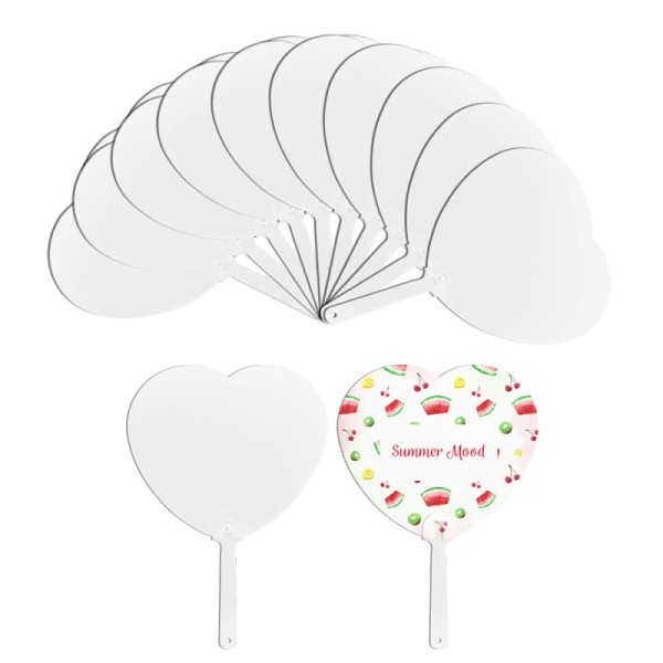 Summer Promotional Items Double-Sides Printing Blank PET Plastic Sublimation Hand Fans