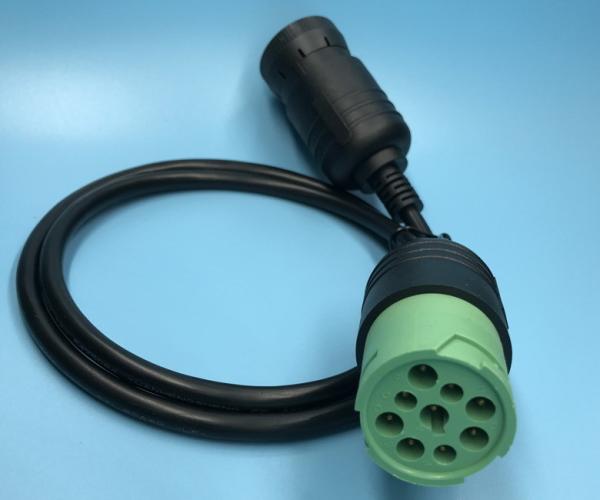 Deutsch 6 Pin J1708 Female to Green Type 2 J1939 Deutsch 9 Pin Male Cable
