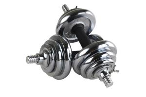 Adjustable Home Gym Fitness Dumbbells Electroplate 20kg Barbell Dumbbell Set
