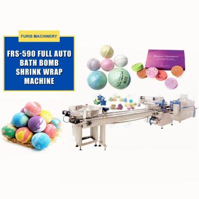 High Speed Full Automatic Shrink Wrap Packing Machine For Bath Bomb Bath Fizzy Bath Salts