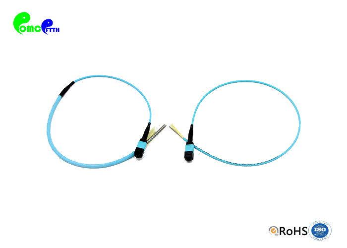 Кабель OM3/OM4 12 хобота Amored MTP/24 раковины Кевлара женских Aqua волокон 50/125μm MTP стальных изрезанных для 40G/100G