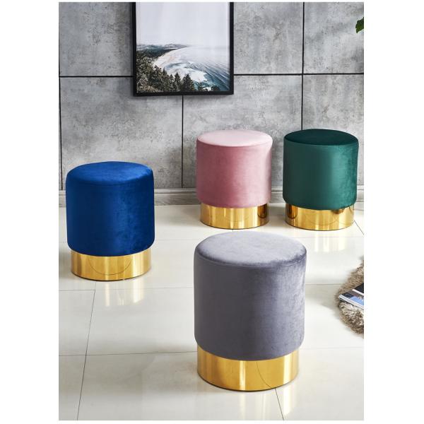 Velvet Seat Metal Counter Bar Stools Chair for Coffee Shop and Living Room Function