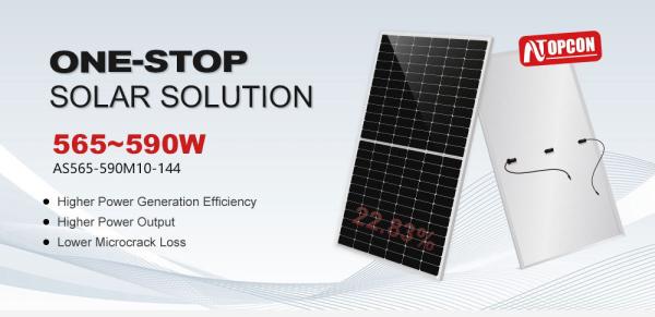 Amosolar Half Cut 144cells 565w 570w 575w 580w 585w 590w Frame Anodized Aluminium Alloy 30