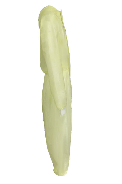 Желтая нервюра защитной одежды XXL PP+PE 58GSM устранимая связала тумаки & лодыжки, эластичную резиновую ленту на талии & голову