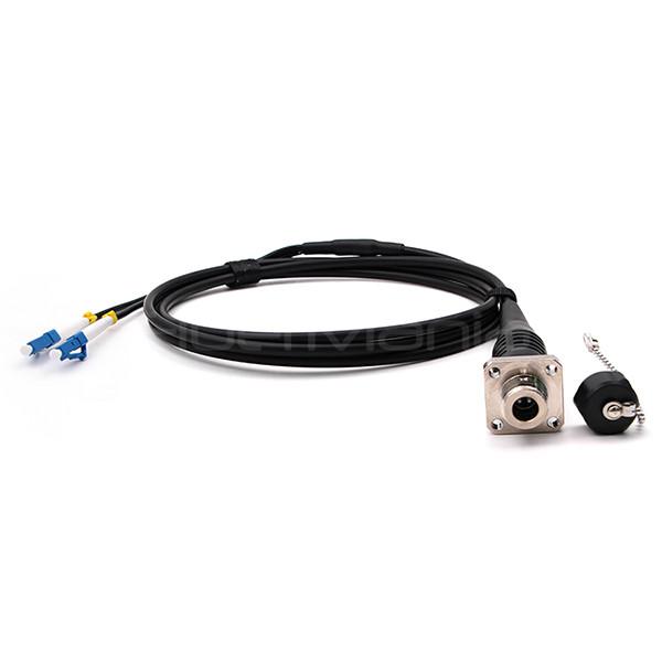 Cabos de fibra ODC pretos Socket ODC para LC UPC 2 Núcleos 9/125 OS2 G657A1 TPU Jacket 4,8mm